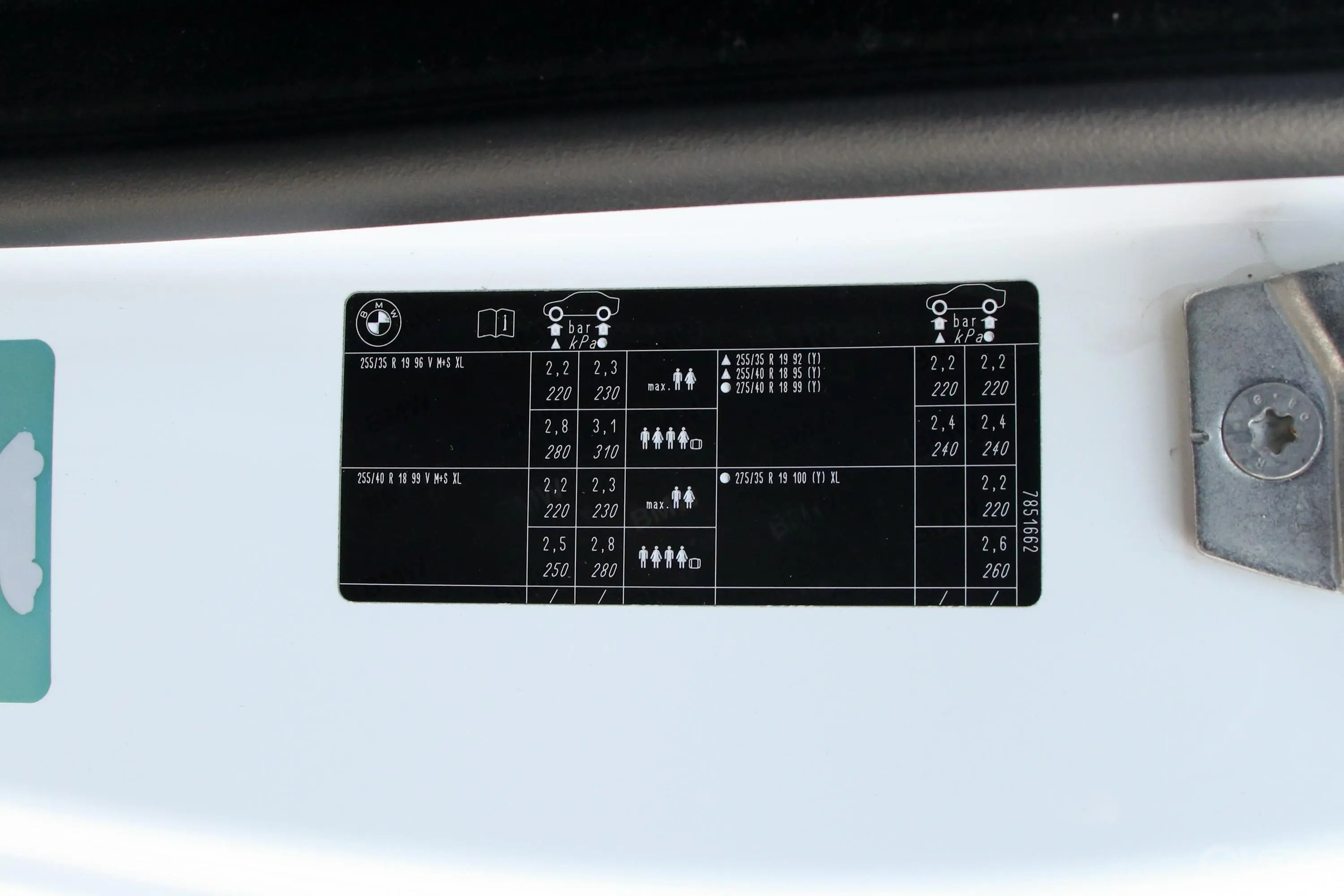 宝马M4M4 双门轿跑车车迷限量版胎压信息铭牌
