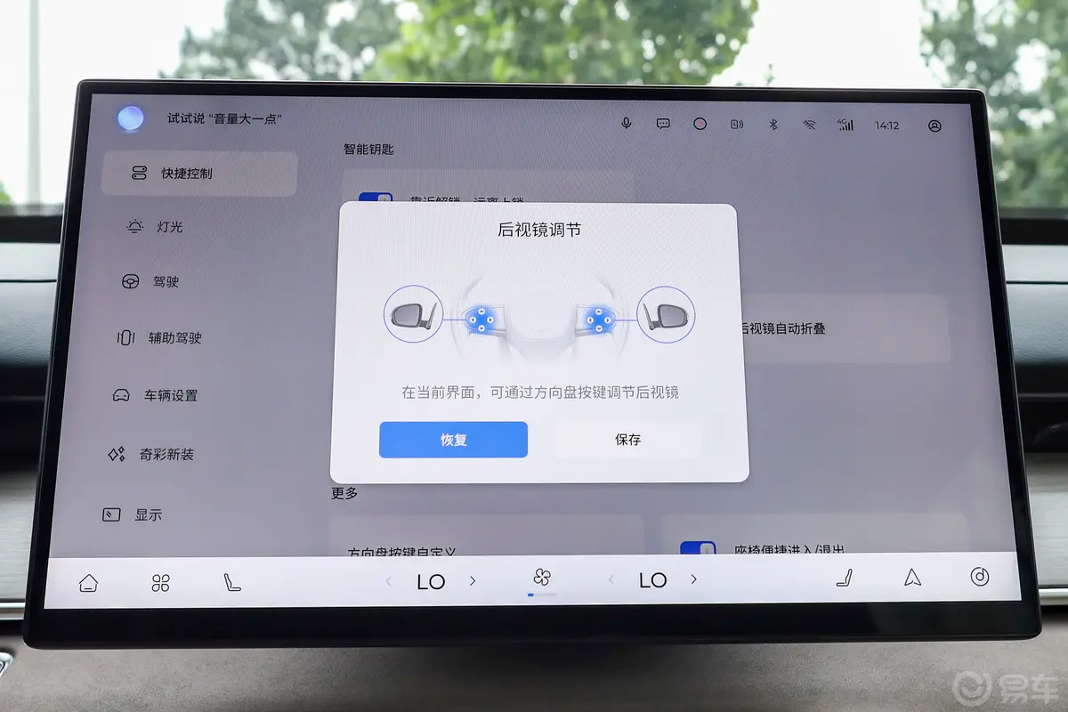 瑞虎8 PLUS290TGDI 双离合尊贵型 7座后视镜调节键