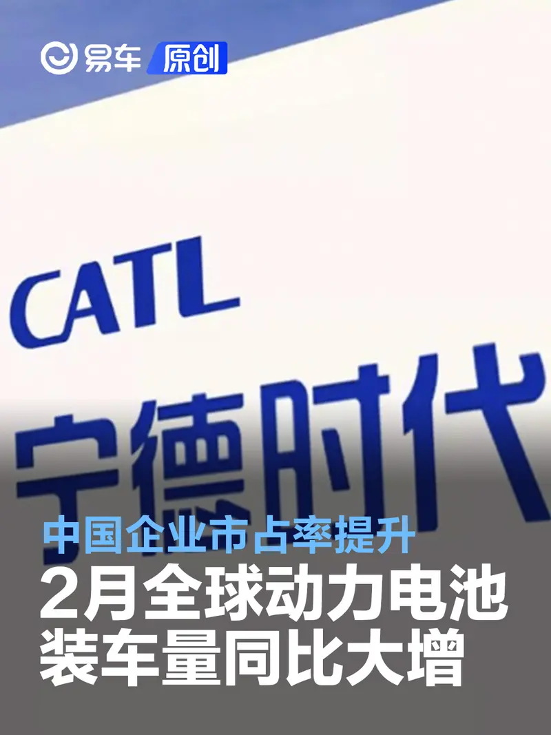 2月全球动力电池装车量同比增超60% 中国企业市占率提升