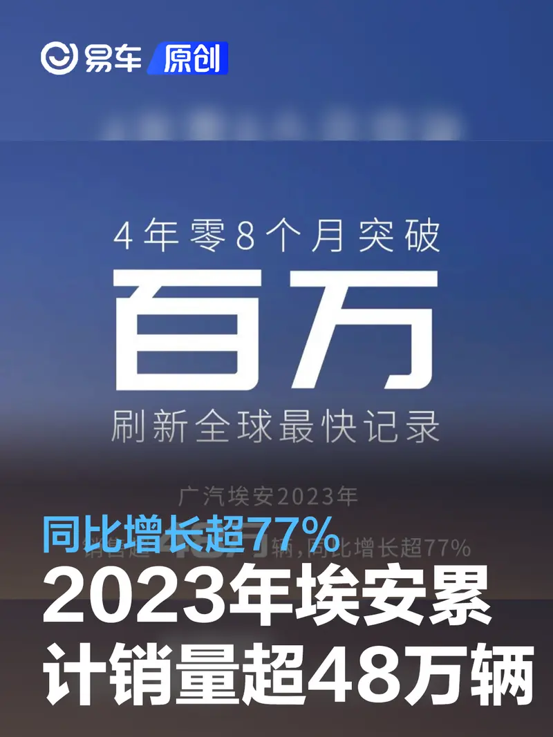 2023年广汽埃安累计销量超48万辆 同比增长超77%